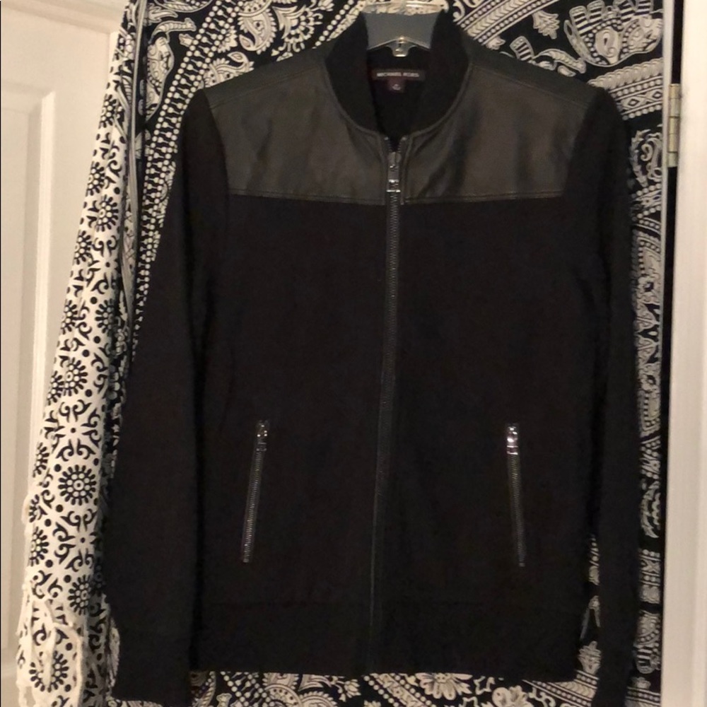 MEN’S MICHAEL KORS LEATHER / SWEATSHIRT JACKET - Picture 3 of 8